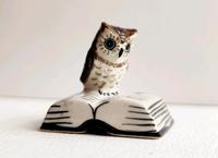 Sammlerfigur Eule auf Buch aus Porzellan, Miniature, Handarbeit Hessen - Geisenheim Vorschau