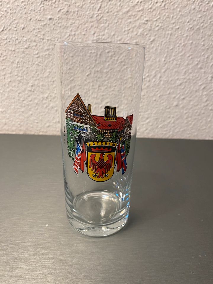 Trinkglas Stadt Erfurt Magdeburg Potsdam Souvenir in Dresden