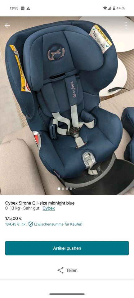 Cybex Sirona Q I-size midnight blue Kindersitz in Nordhorn