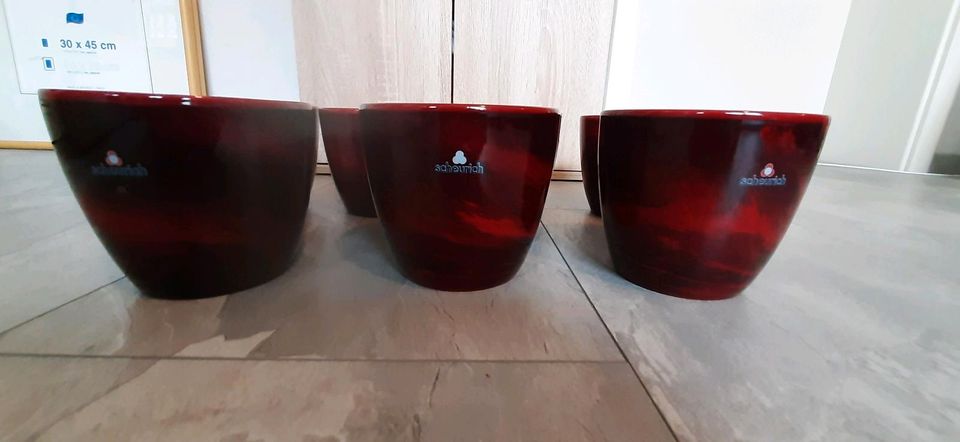 7x Scheurich 920-14 Blumen Pot Übertopf 14cm Red Marble in Essen