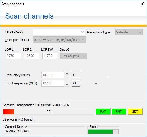 Technisat Sky2PC DVB-S PCI Satellitenkarte, getestet in Trittenheim