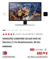 Samsung Monitor 28 Zoll UHD 4K Nordrhein-Westfalen - Gütersloh Vorschau