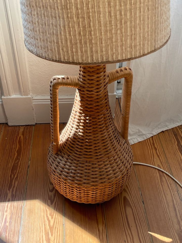 Rattan / Keramik Lampe vintage in Hamburg