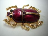 Brosche Käfer Emaille Scarabäus beetle bug Vintage brooch lila sc Rheinland-Pfalz - Fischbach Vorschau