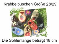Lederpuschen, Krabbelpuschen handmade Sohlenlänge 18 cm Niedersachsen - Harsum Vorschau