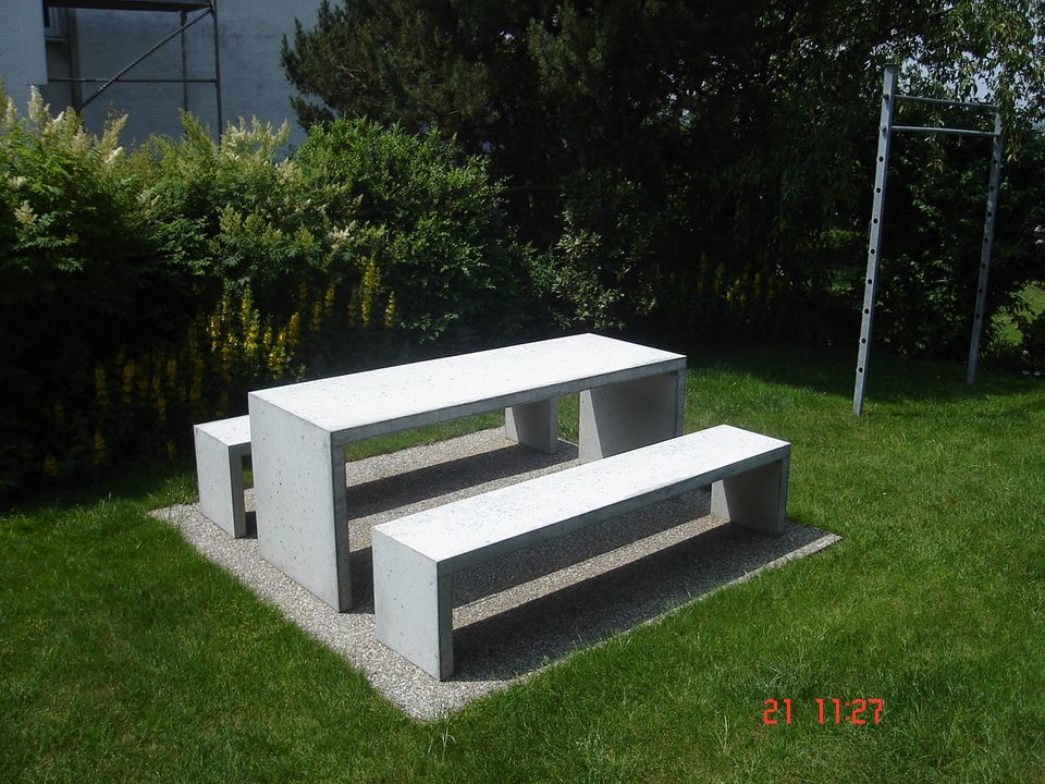 Stabile Beton-Bank | Garten-Sitz-Parkbank | Outdoor | Beton-Möbel in Ertingen