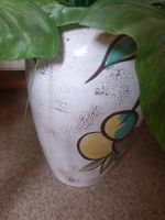 Dekoration: Vase (Bodenvase), Weiß, Bemalung, Bunt, Vintage Nordrhein-Westfalen - Enger Vorschau