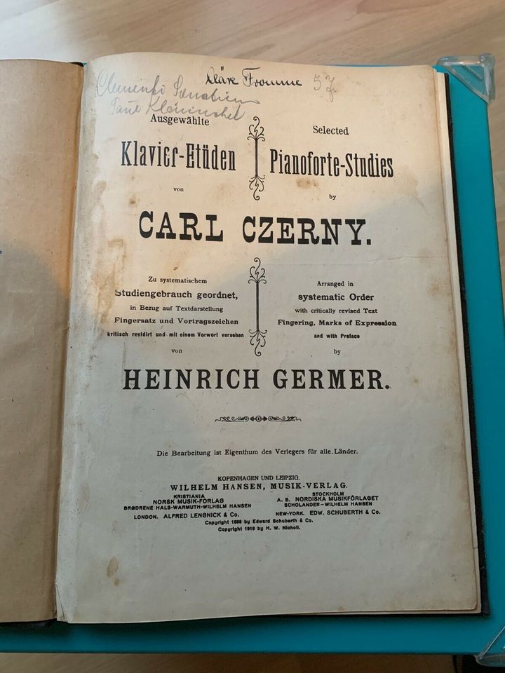 ANTIQUARISCH - Klavier Etüden von Carl Czerny 1888 in Lünen