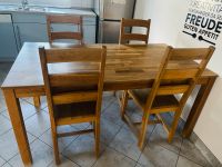 Tisch und 4 Stühle aus Maserholz Eiche Niedersachsen - Bleckede Vorschau
