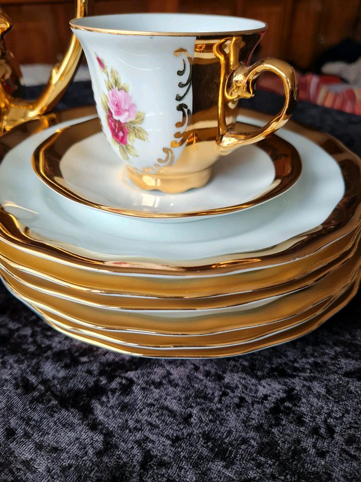 Kaffeekanne tasse Bavaria  24 karat Gold in Werne