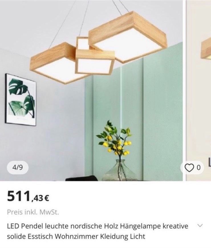 LED Pendelleuchte / Leuchte aus Holz in Garbsen