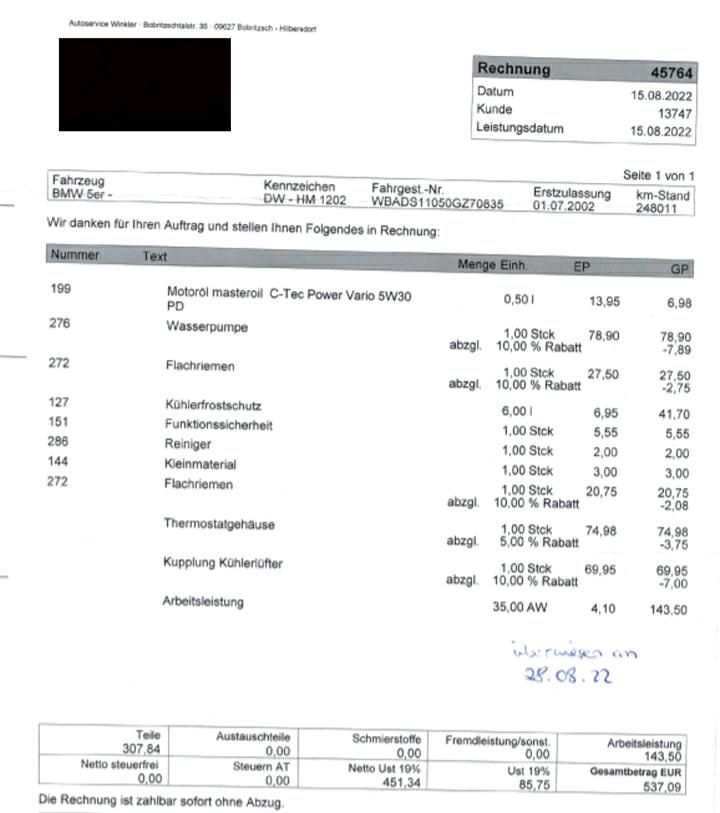 E39 BMW Touring 520i Touring 2,2L 170PS in Halle