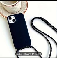 Schwarze Handy Hülle iPhone 15 pro mit Band schwarz weiß neu Nordrhein-Westfalen - Nümbrecht Vorschau