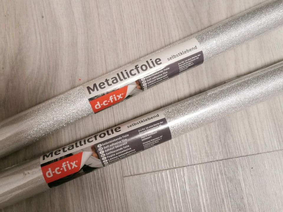 Selbstklebende Deko silver Metallic Folie d c fix Möbel Folie in