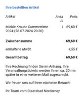 2 Karten Mickie Krause Summertime 2024 , 28.07.2024, Norderney Dortmund - Hombruch Vorschau