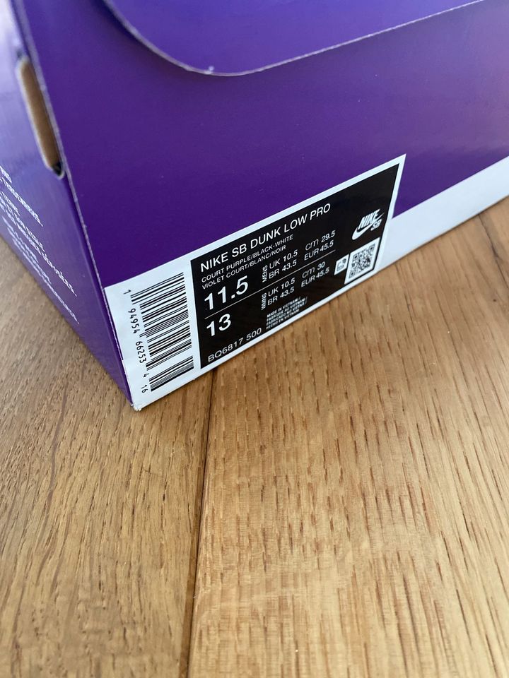 Nike SB Dunk Low Pro Court Purple US 11,5 / EU 45,5 in Trier