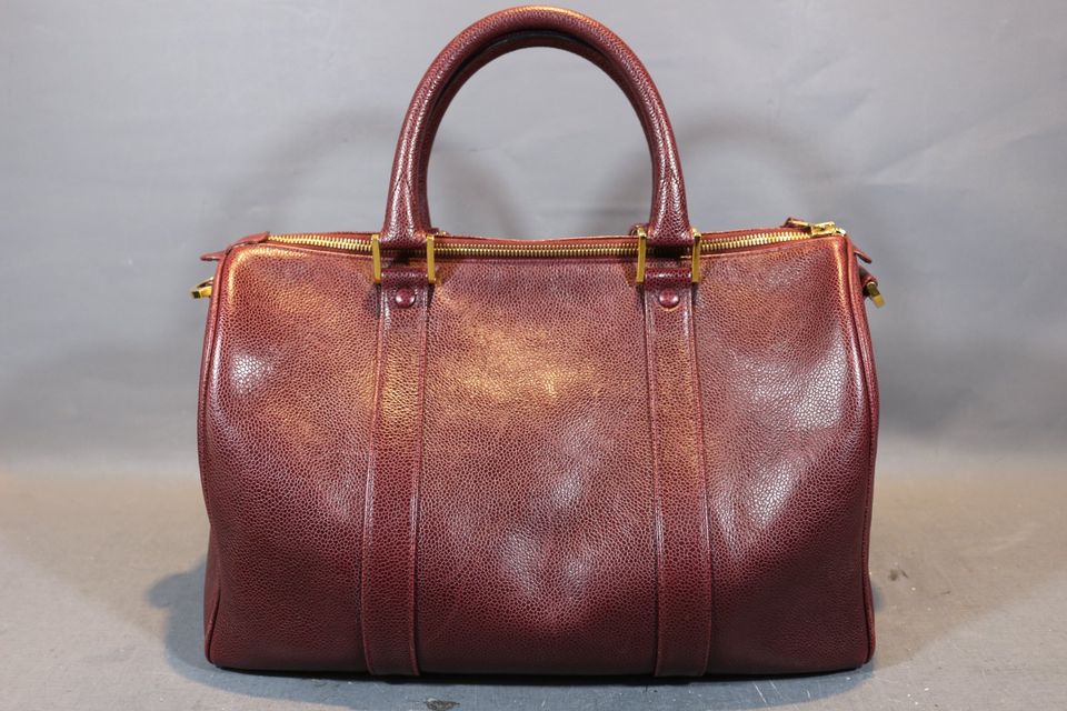 Vintage Chanel Caviar Skin CC Boston Bag Handtasche Bordeaux Rot in Düsseldorf