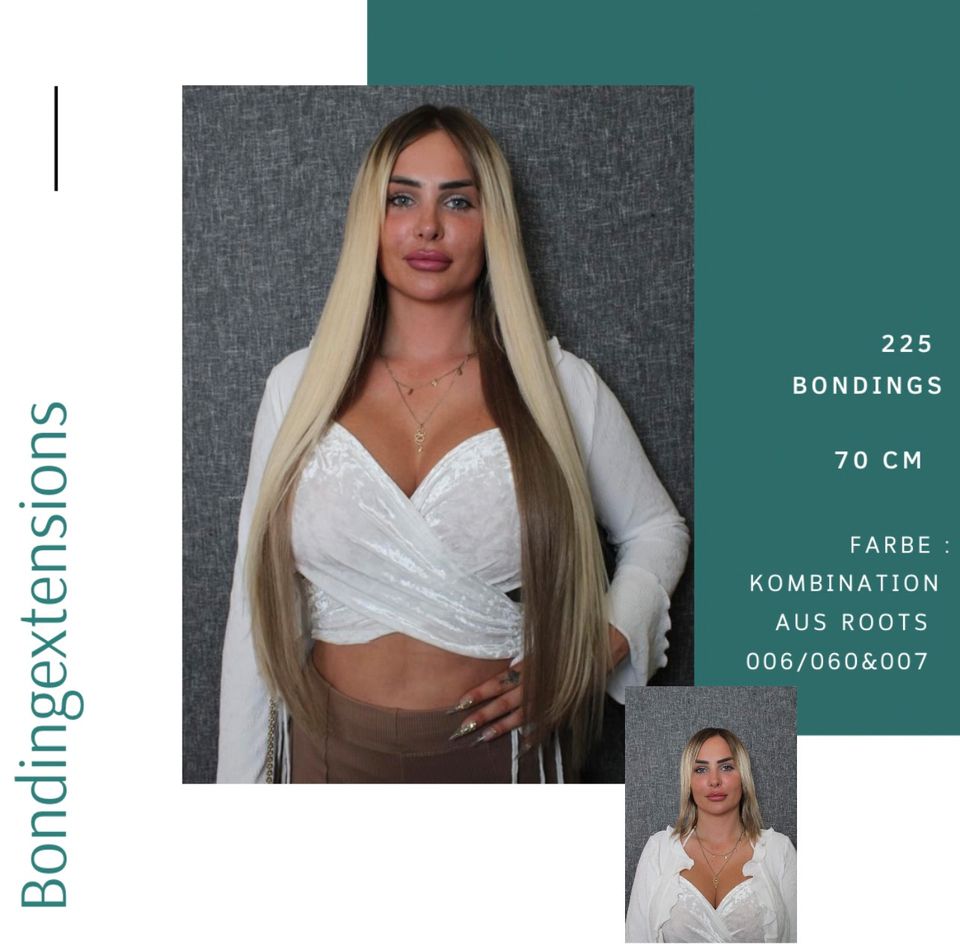 Haarverlängerung all inklusive Bonding Extensions im Profi Salon in Offenbach