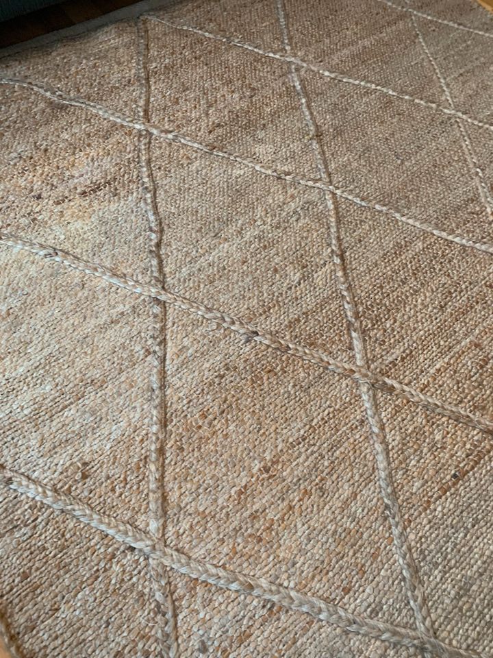 Teppich aus gewebter Jute mit Flechtmuster, 160x230cm in Dresden