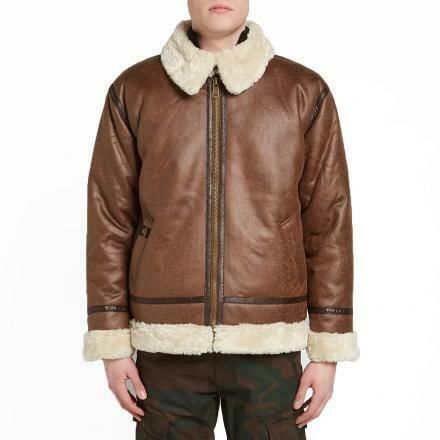 ALPHA INDUSTRIES Winterjacke B3 FL Flieger Jacket Leder Brown M in Heilbronn