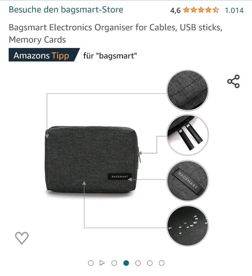 Bagsmart Electronics Organizer for Cables/Kabel USB... (NP: 18€) in Denkendorf