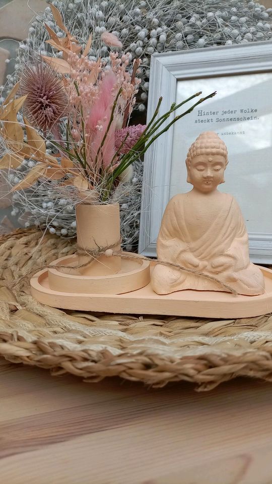 Buddha Set Vase Trockenblumen Boho Handmade Deko by Tante Deko in Lemgo