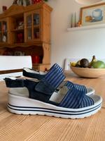 Waldläufer Sandalen Klett - blau Silber Glitzer - Gr. 6 H 39 H Harburg - Hamburg Neuenfelde Vorschau