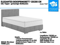 Boxspringbett Bett 120/200 +FKMatratze H4 +Topper Struktur grau Bremen - Huchting Vorschau