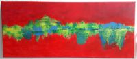 Bild Acryl Abstrakt Leinwand Rot Blau Grün Gelb Unikat 30 x 70cm Baden-Württemberg - Heidelberg Vorschau