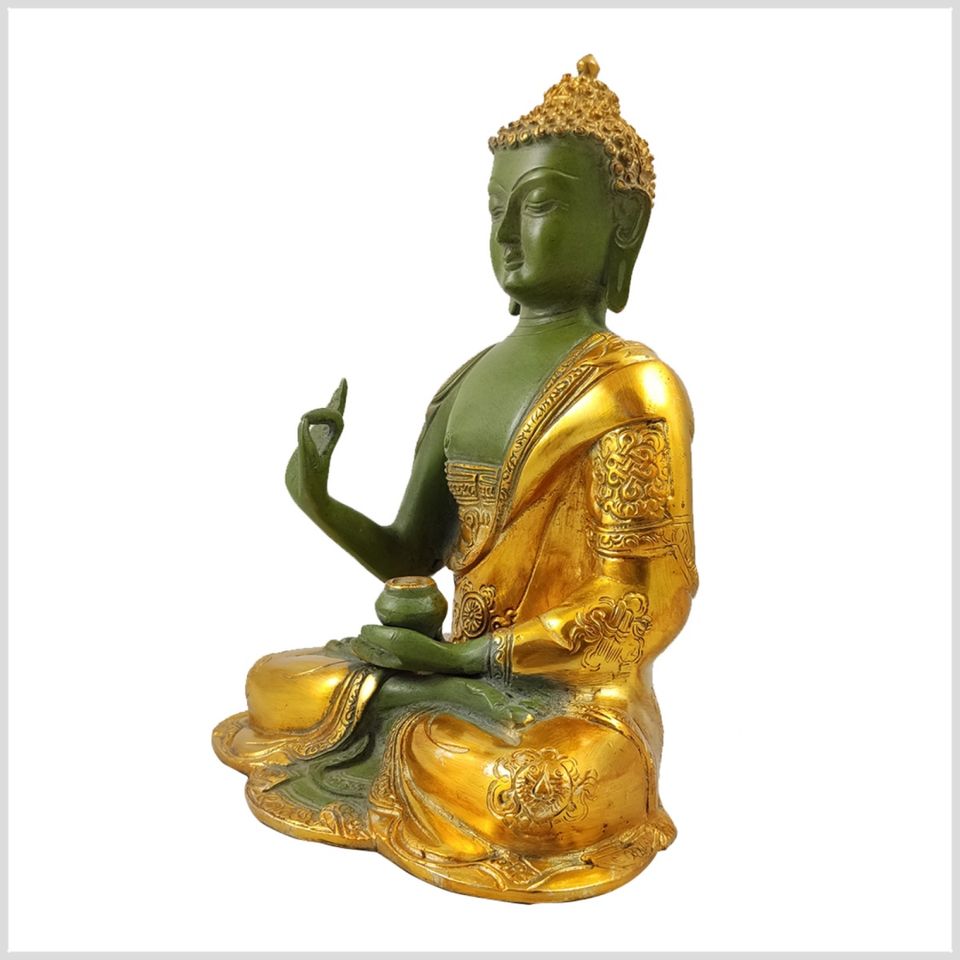 Lehrender Buddha Messing 25cm 3kg mintgrün Ashtamangala Vitarka in München