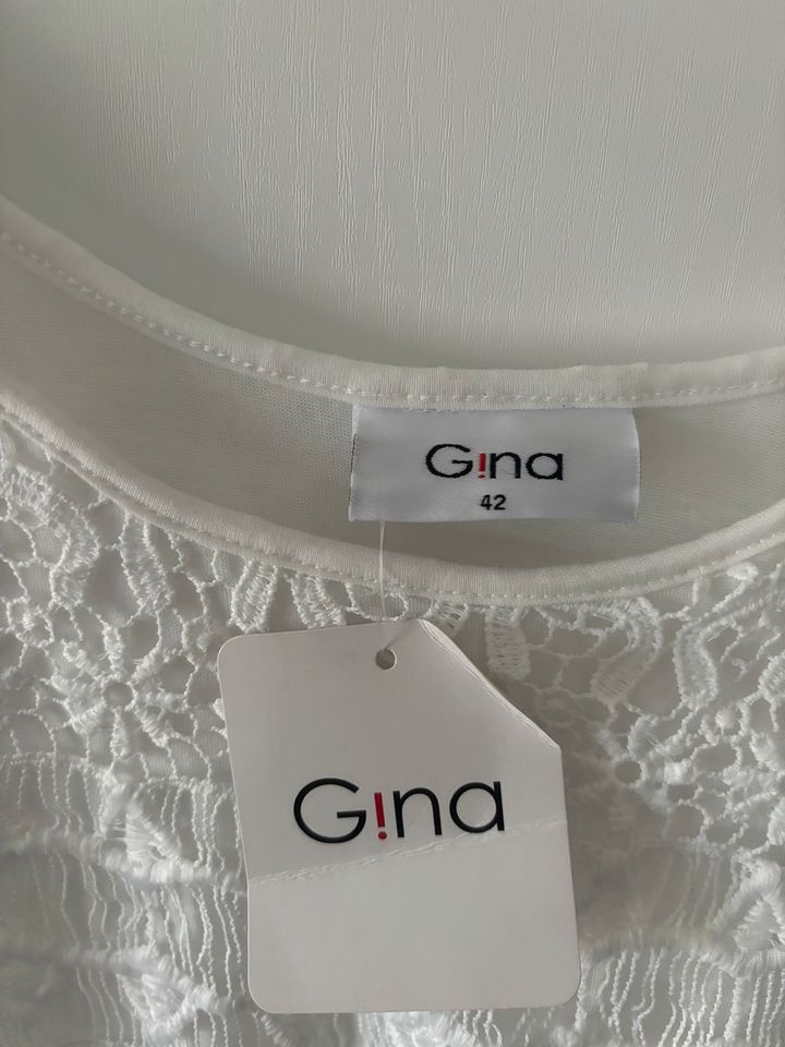 Kleid „Gina“ tolle Stickerei, weiß, Gr.42, NEU ‼️mit Etikett in Issum