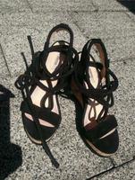 Geox Keilsandalen Wedges Gr. 37,5 Echtleder schwarz zum Schnüren Bayern - Otterfing Vorschau