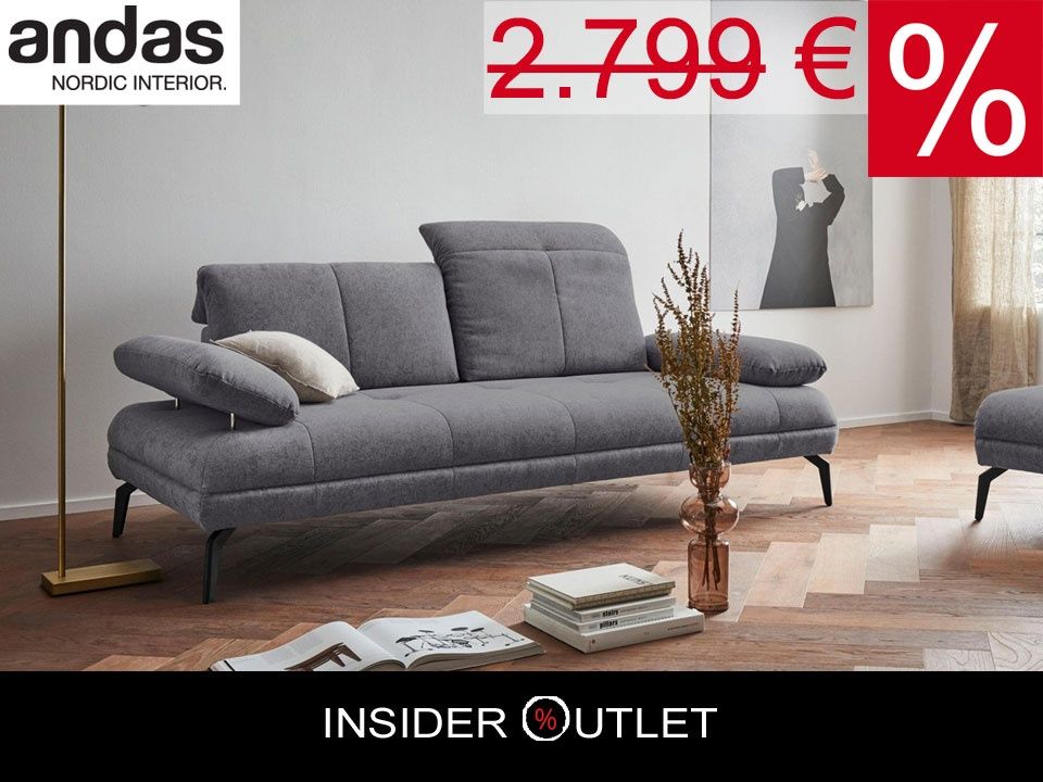 Designer Sofa 2-Sitzer 212 cm Grau Couch Stenlille andas in Köln