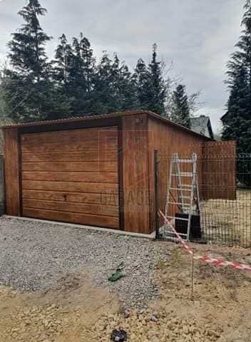 Blechgarage 3x5 Holzoptik Gartenhäuser Lager KFZ mit Aufbau G236 in Görlitz