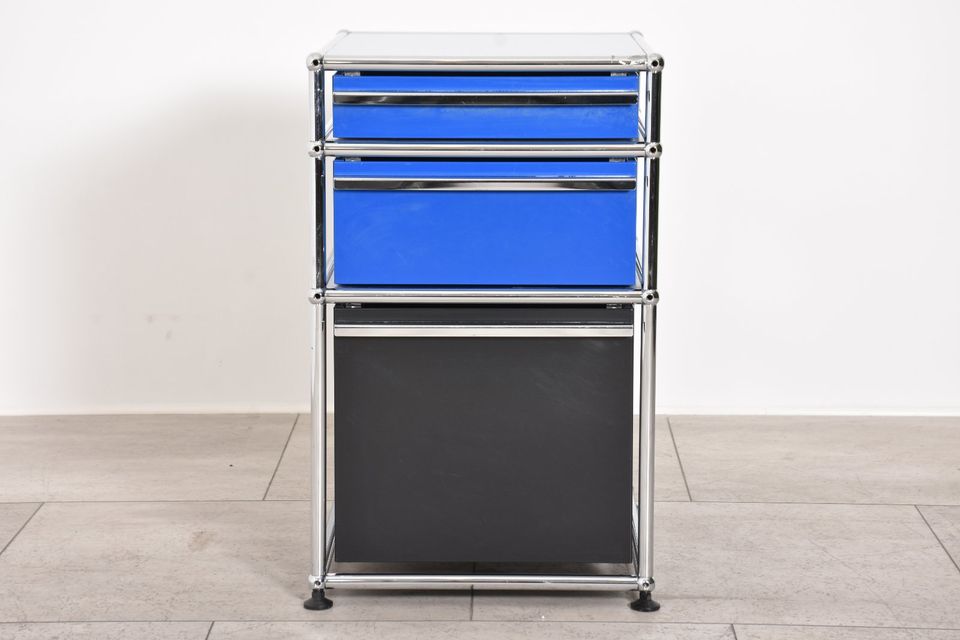 Büromöbel USM Haller Standcontainer blau/schwarz, Art.Nr. N2123 in Zülpich