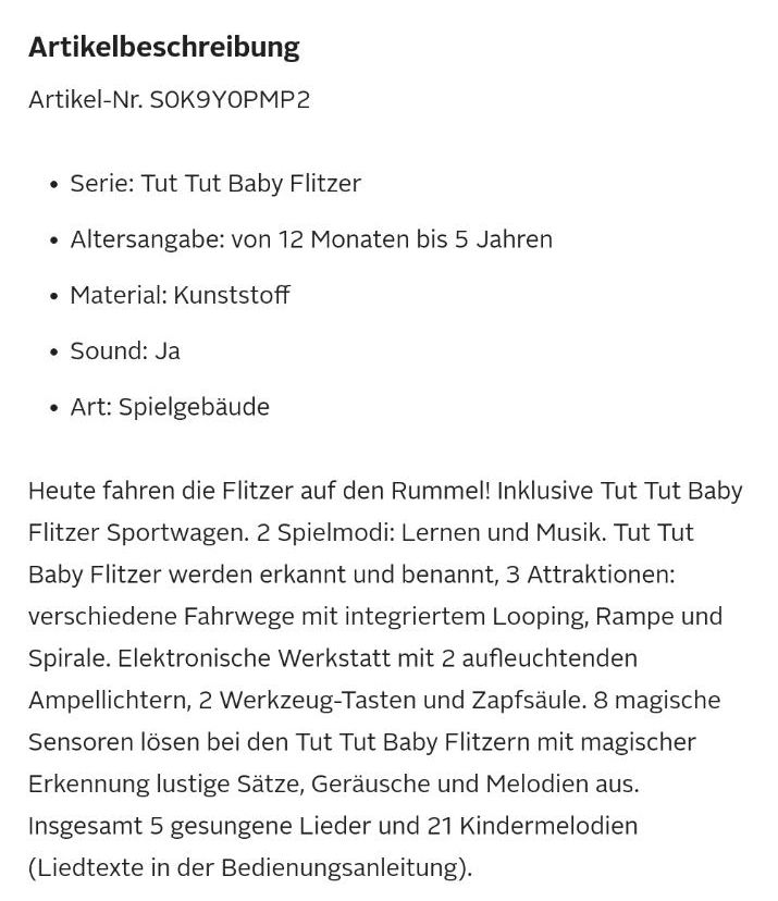 VTech tut tut Baby Flitzer Freizeitpark in Husby