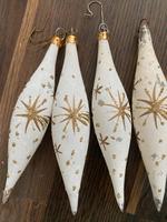 DDR Christbaumkugel Glas Weihnachtsschmuck weiß Gold Thüringen - Camburg Vorschau