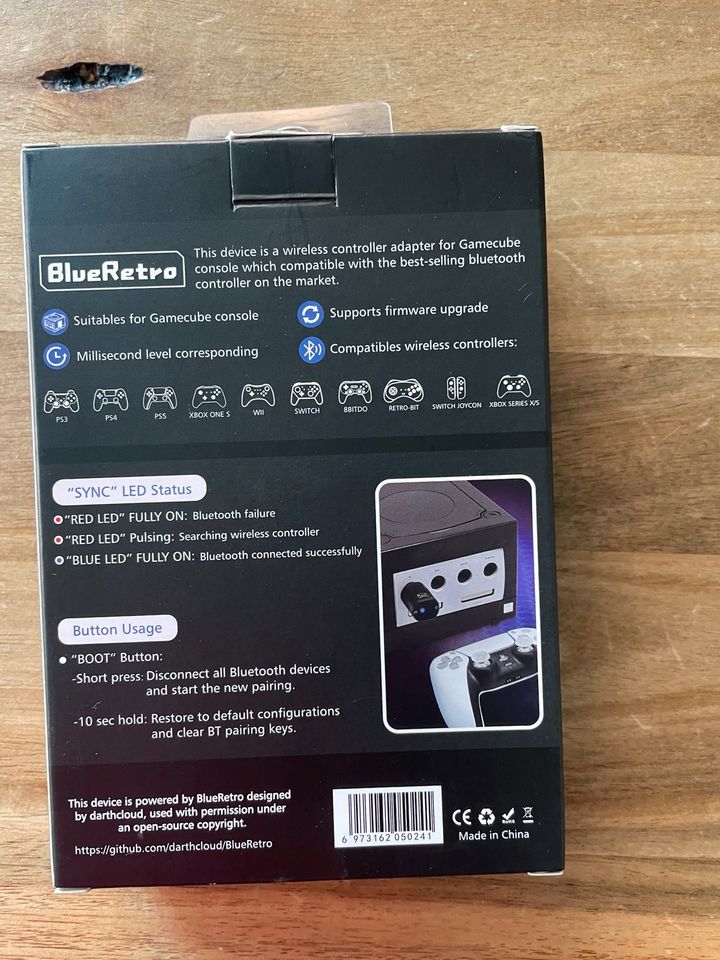 Game Cube Gamecube Blue Retro Bluetooth Controller Adapter in Schloß Holte-Stukenbrock