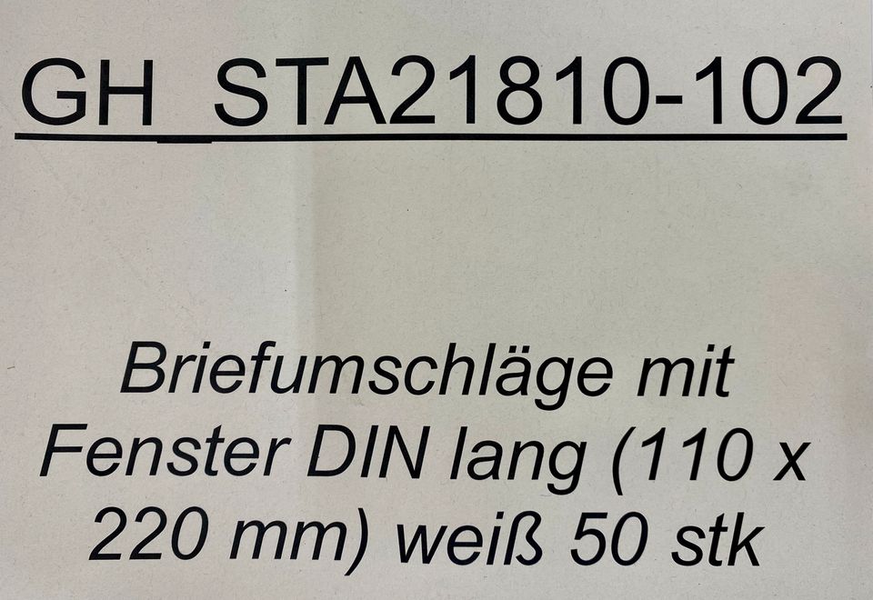 760 50er Packungen Briefumschläge mit Fenster DIN lang (110 x 220 mm) weiß, Großhandelwaren kaufen Restposten Paletten in Tanna