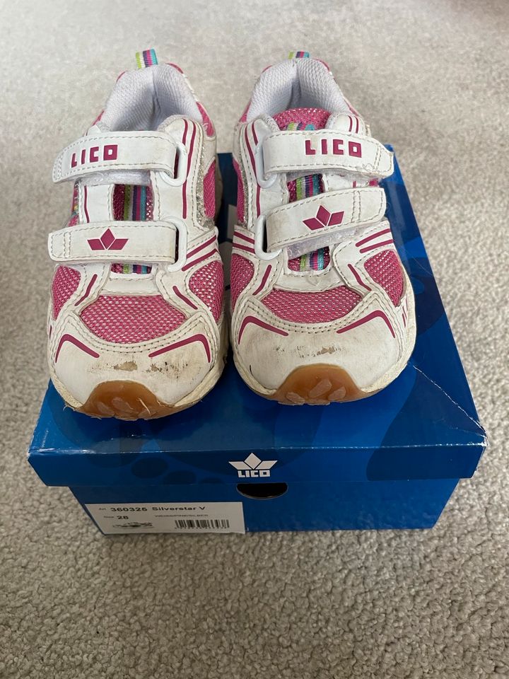 Lico Sneaker Turnschuhe weiß rosa Glitzer 28 in Schermbeck