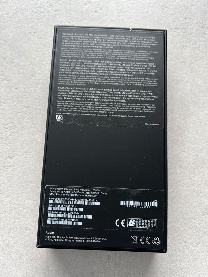Apple iPhone 12 Pro Max, Weiß Silber, 256GB inkl. OVP (Defekt) in Pforzheim