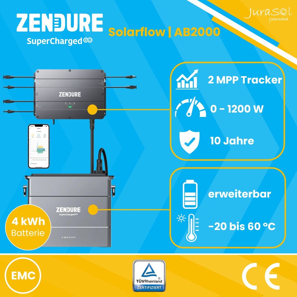 Balkonkraftwerk Set 1680 Wp,4 kWh Batterie, Hoymiles,Zendure in Neumarkt i.d.OPf.