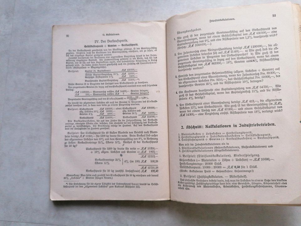 Kaufmännisches Rechnen Rechenbuch Rechenwerk historisch 1936 1940 in Chemnitz
