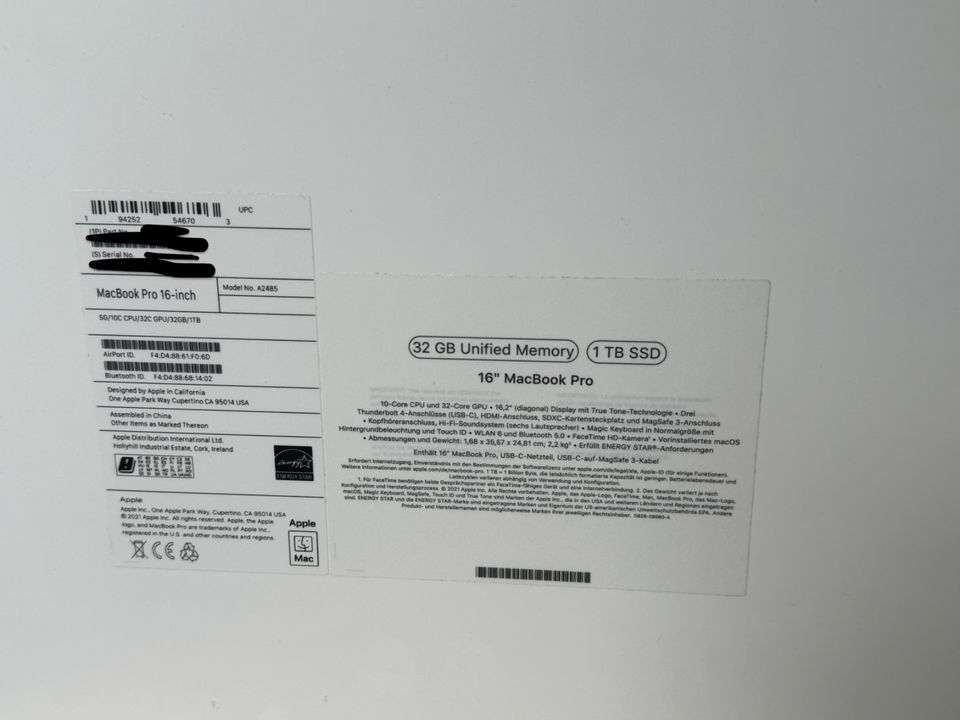 ✅ OVP MacBook Pro 16,2" Zoll M1 Max 2021 32 GB 1 TB SSD Touch ID✅ in Krefeld