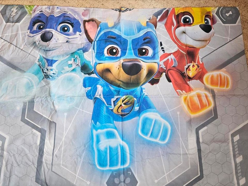 Bettwäsche PawPatrol MightyPups 135x200cm 100% Baumwolle Renforce in Schwarme