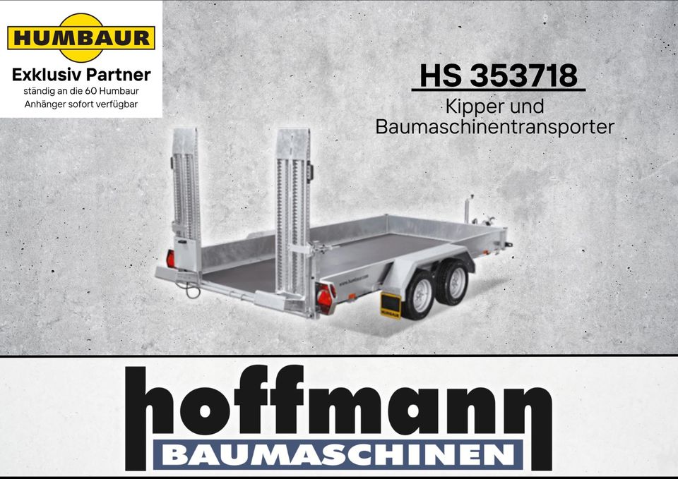 Humbaur HS 353718 Maschinenanhänger mit Stoßdämpfer & Baggerschaufelauflage in Bernau