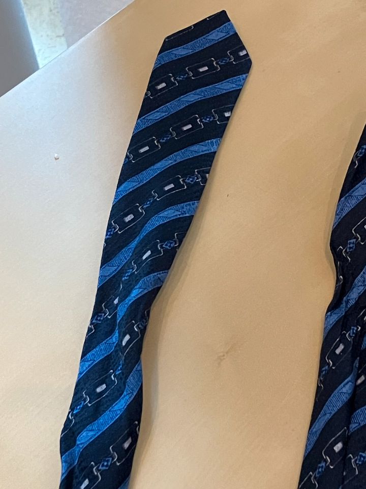 Alpi Retro Styl hochwertige Krawatte blau Seide in Schwalmstadt