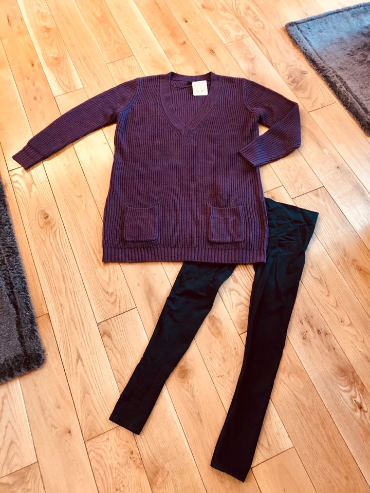 Pullover*neu*violett*braun*44/46/XL*lang*Shirt*Strick*Wolle in Salzgitter