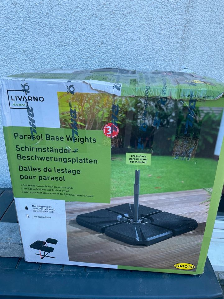 Schirmständer Beschwerungsplatten livarno Home Lidl 14kg 20kg in Bad Harzburg