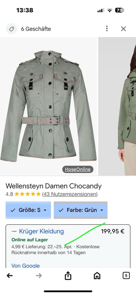 Wellensteyn ,Wellenstein , Damenjacke , chocolate Gr.S, mintgrün in Delmenhorst